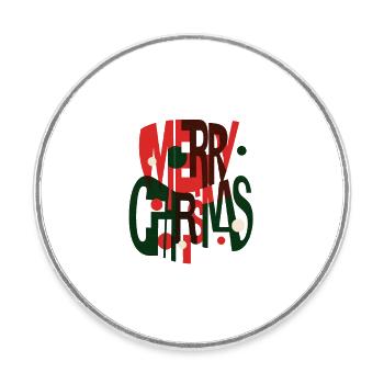 Merry Christmas – Futuristisches Xmas Design - Runder Kühlschrankmagnet - Weiß - Vorne