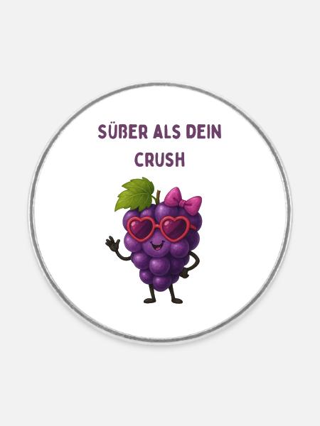 Süßer Crush Traube - Runder Kühlschrankmagnet - Weiß