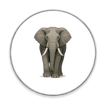 Majestätischer Elefant in detailreicher Illustrati - Runder Kühlschrankmagnet - Weiß - Vorne