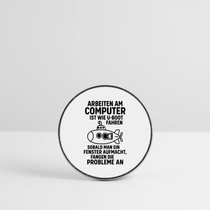 Computer Joke Problems Open Window Submarine Round  fridge magnet