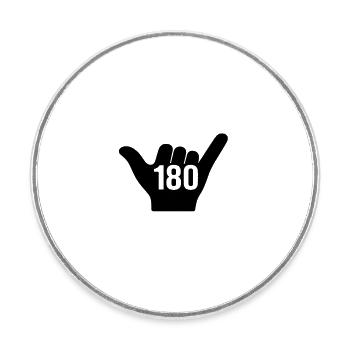 Championnat du monde de fléchettes style 180 Shaka pour les amateurs de fléchettes - Magnet rond - blanc - Devant
