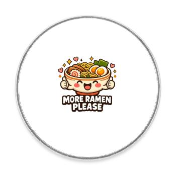 Niedliche Ramen Nudeln Bowl - Runder Kühlschrankmagnet - Weiß - Vorne