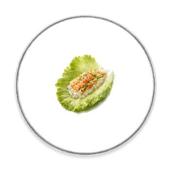 Wrap à sushi à la laitue - Magnet rond - blanc - Devant
