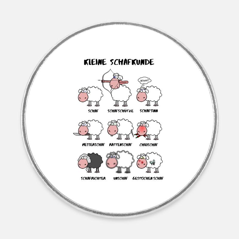 Un peu de connaissances moutons - Magnet rond - blanc