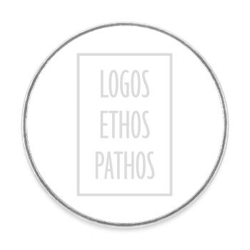 Logos Ethos Pathos Rhetorik Philosophie Student - Runder Kühlschrankmagnet - Weiß - Vorne