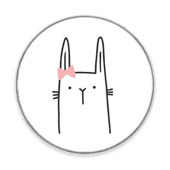 Bunny Girl Easter Bunny - Round  fridge magnet - white - Front