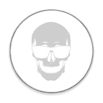 Sunglasses Skeleton Noir - Round  fridge magnet - white - Front
