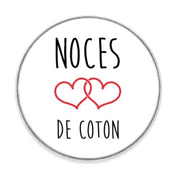 Cotton Wedding 1 Year Wedding - Round  fridge magnet - white - Front
