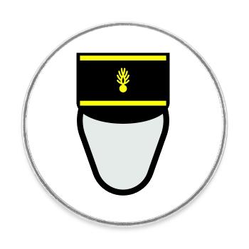 Gendarm Képi G.M. (Mobile Constable) - Runder Kühlschrankmagnet - Weiß - Vorne