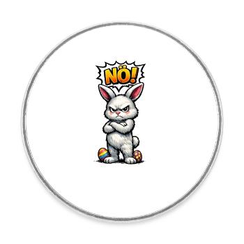 NÖ Hase Comic Ostern Geschenk - Runder Kühlschrankmagnet - Weiß - Vorne