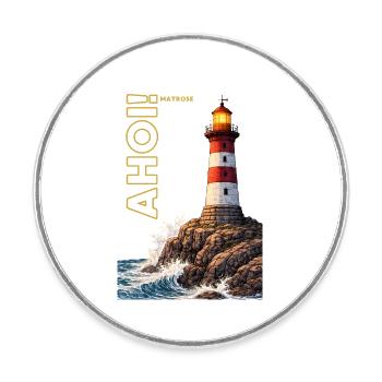 AHOI! Sailor - Round  fridge magnet - white - Front