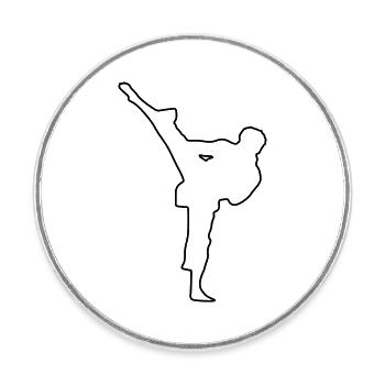 karate_umriss - Runder Kühlschrankmagnet - Weiß - Vorne