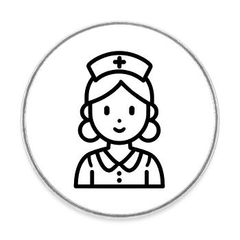 infirmière - Magnet rond - blanc - Devant