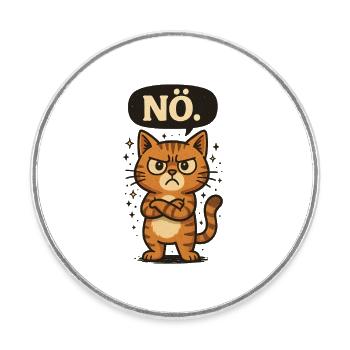 Nope - cat says no - Round  fridge magnet - white - Front