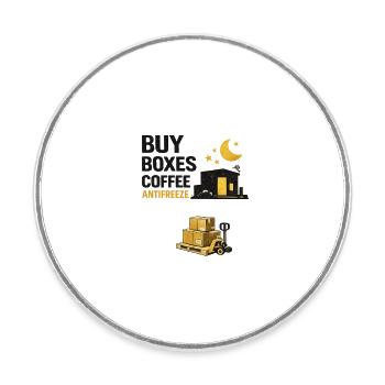Night Shift Boxes Coffee Antifreeze - Round  fridge magnet - white - Front