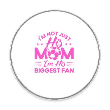 Sportfan Fußball Fußball Mama Geschenk - Runder Kühlschrankmagnet - Weiß - Vorne