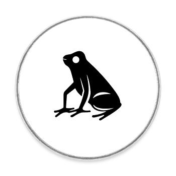 Frosch - Runder Kühlschrankmagnet - Weiß - Vorne