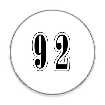 92 Symbole numérique - Magnet rond - blanc - Devant