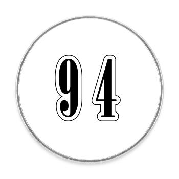 94 Zahl Symbol - Runder Kühlschrankmagnet - Weiß - Vorne