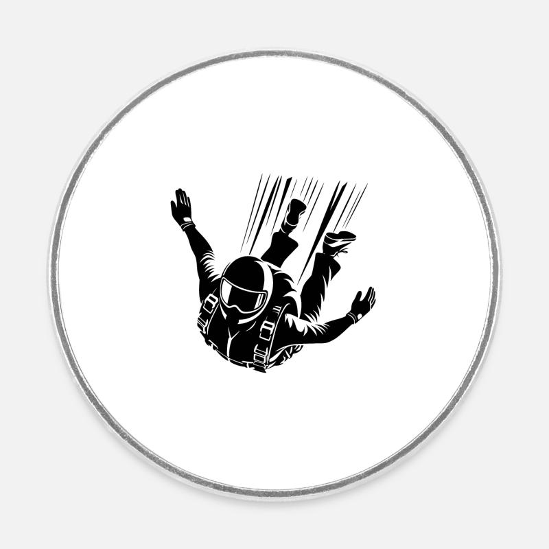 Parachutistes de l’escouade d’élite parachutistes - Magnet rond - blanc