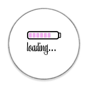 Akku Batterie loading - Runder Kühlschrankmagnet - Weiß - Vorne