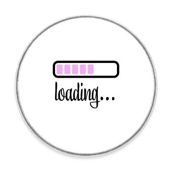 Battery Battery loading - Round  fridge magnet - white - Front