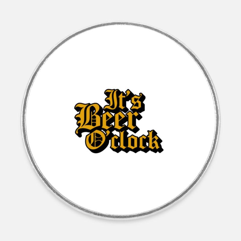 Sa bière O,Clock - Magnet rond - blanc