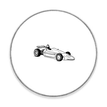 Race car - Round  fridge magnet - white - Front