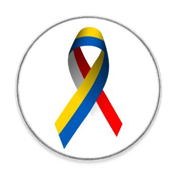 Poland for peace in Ukraine - Round  fridge magnet - white - Front