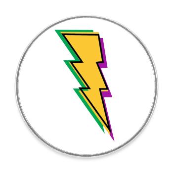 Flash Lightning - Round  fridge magnet - white - Front
