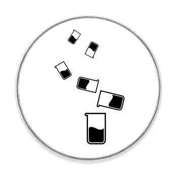 Test tube chemistry - Round  fridge magnet - white - Front