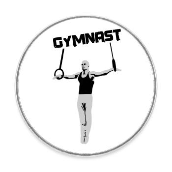 Gymnast, gymnast, gymnastics - Round  fridge magnet - white - Front