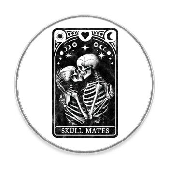 Schädel Mates Tarot - Runder Kühlschrankmagnet - Weiß - Vorne