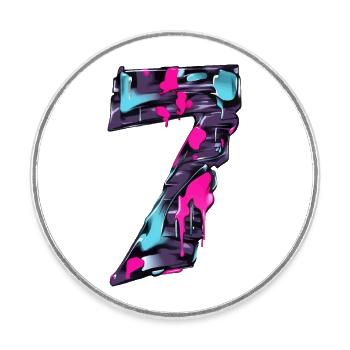 NR. 7 NUMMER 7 COOL 7. GEBURTSTAG - Runder Kühlschrankmagnet - Weiß - Vorne