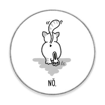 Nö lustige Katze - Geschenk cute cat BKH - Runder Kühlschrankmagnet - Weiß - Vorne