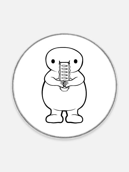 Sandwich essen Clipart - Runder Kühlschrankmagnet - Weiß