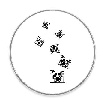Percussion - Round  fridge magnet - white - Front