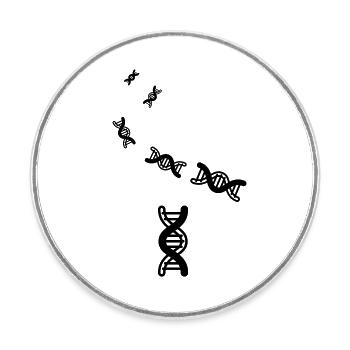 Symbole adn - Magnet rond - blanc - Devant