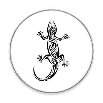 Gecko Tribal Tattoo - Runder Kühlschrankmagnet - Weiß - Vorne