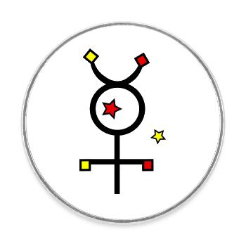 Mercury Symbol - Round  fridge magnet - white - Front