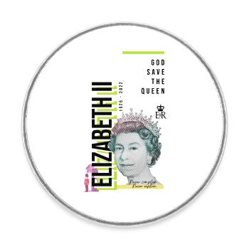 RIP Königin Elizabeth II., God Save the Queen, - Runder Kühlschrankmagnet - Weiß - Vorne