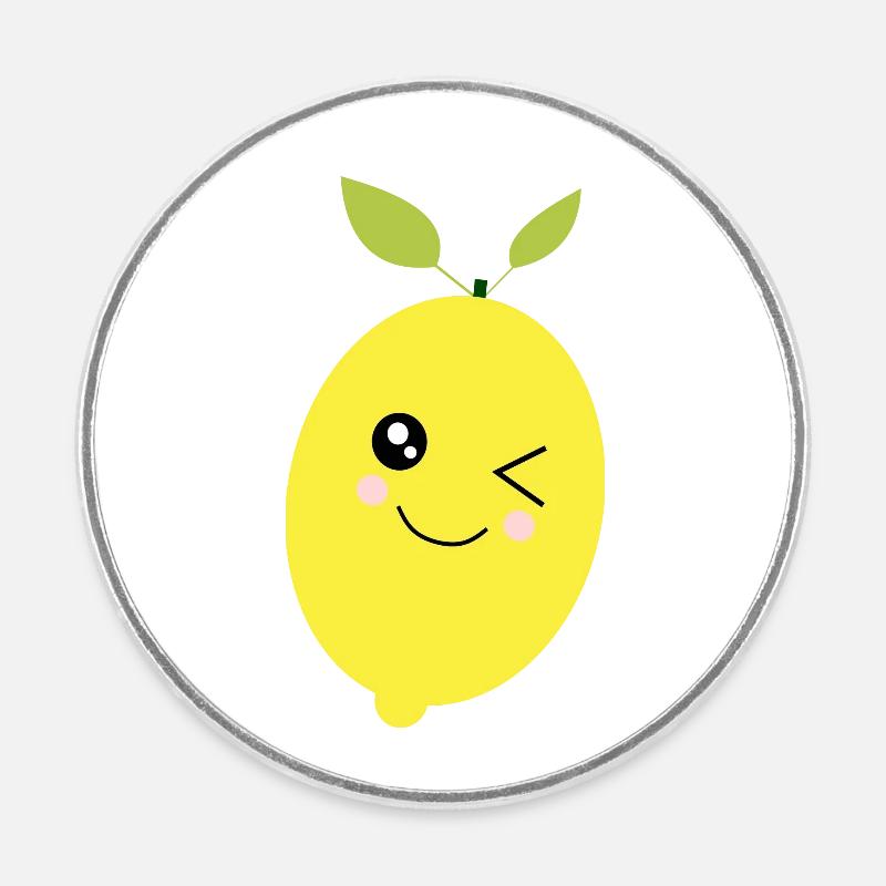 Lemon, Lime, Lime, Fruit, Fruit, Vegan - Round  fridge magnet - white