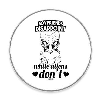 Fille Alien Heart Love Funny Dicton - Magnet rond - blanc - Devant