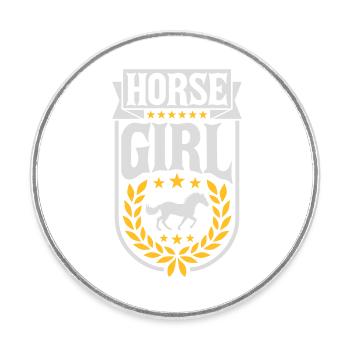 Citation de fille de cheval disant - Magnet rond - blanc - Devant
