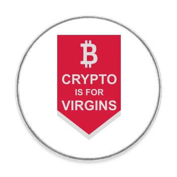 crypto is for virgins - Round  fridge magnet - white - Front