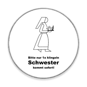 Krankenschwester - Runder Kühlschrankmagnet - Weiß - Vorne