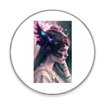 ARTWORK Dragon Girl Mel - Magnet rond - blanc - Devant