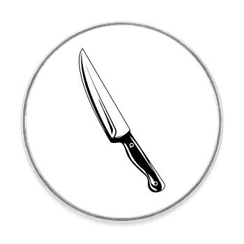 messer - Runder Kühlschrankmagnet - Weiß - Vorne