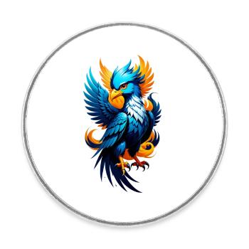 Phenix - Phoenix - Firebird - Round  fridge magnet - white - Front