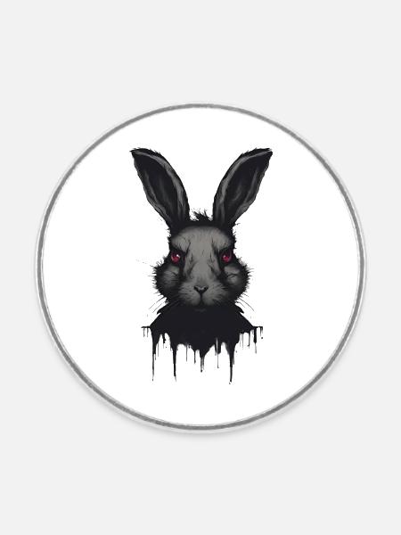 Dunkler Hase - Runder Kühlschrankmagnet - Weiß